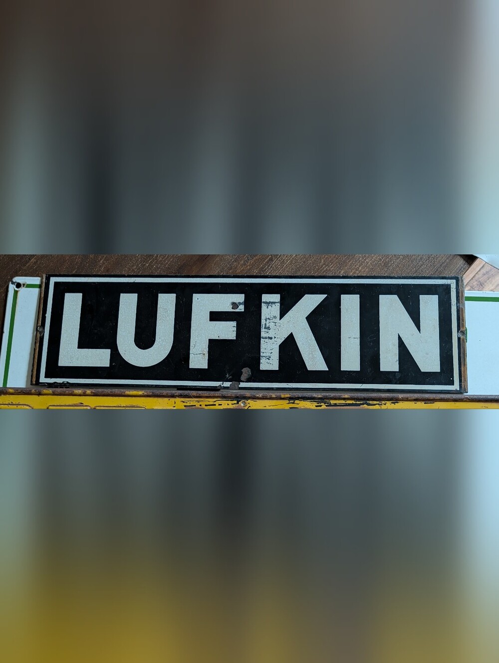 LUFKIN Black & White Vintage Oil And Gas Sign